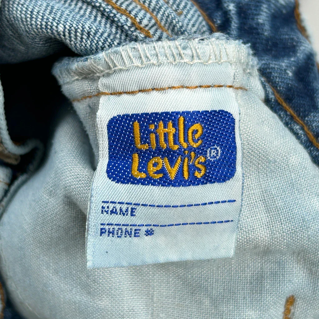 Age 7 Levis Slim Jeans - Medium Acid Wash Cotton - Image 3