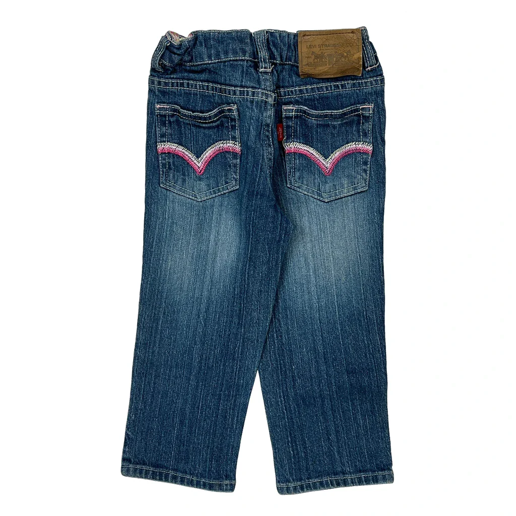 Age 7 Levis Jeans - Small Blue Cotton - Image 2