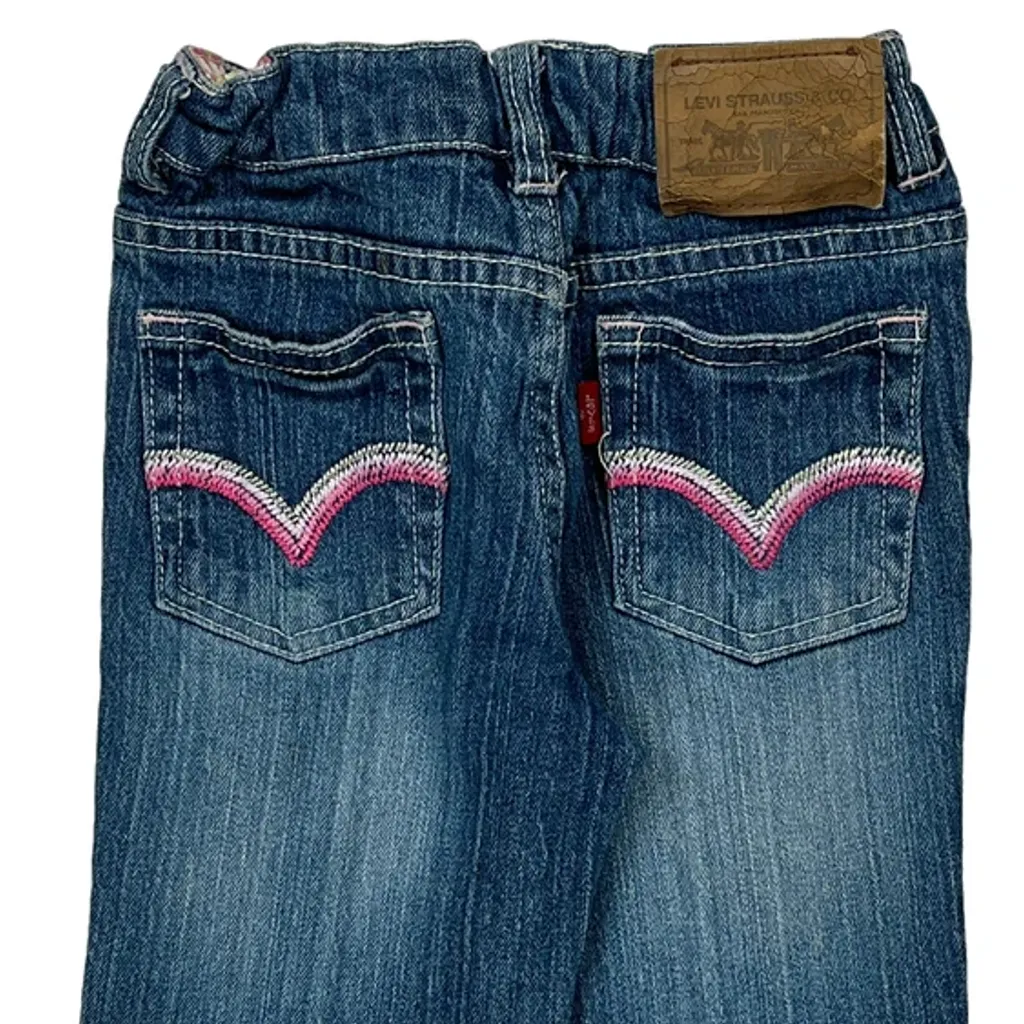 Age 7 Levis Jeans - Small Blue Cotton - Image 7