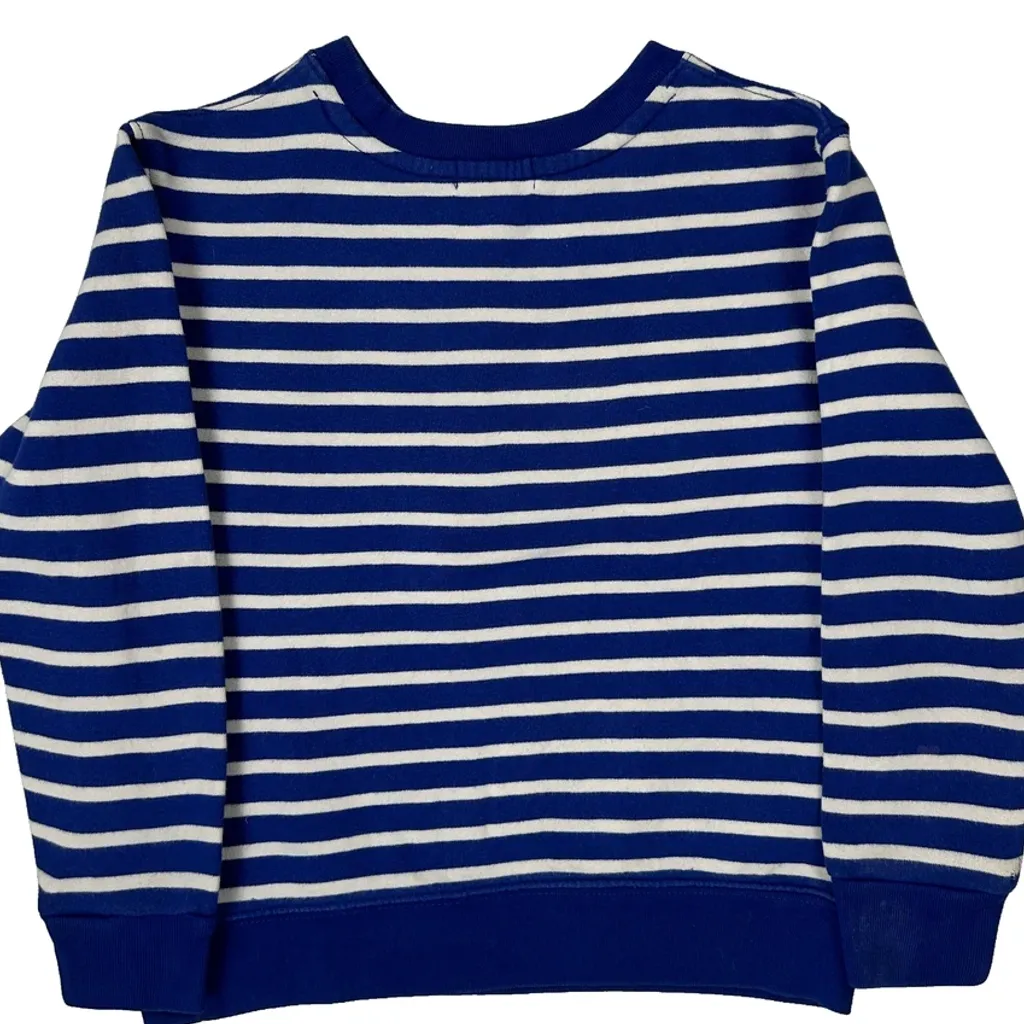 Age 7 Polo Bear Polo By Ralph Lauren Striped Sweatshirt - Medium Blue Cotton - Image 7