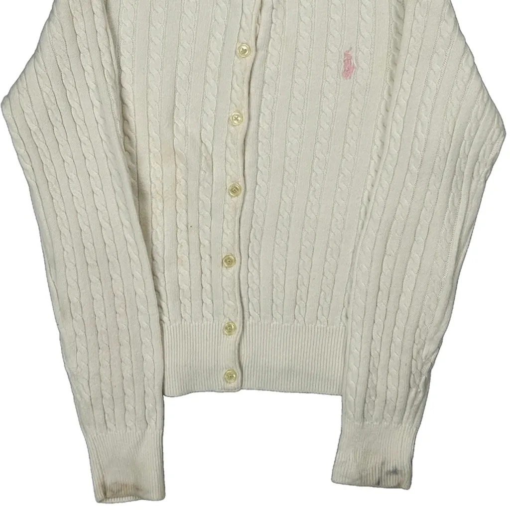 Age 7 Polo By Ralph Lauren Cardigan - Small Cream Cotton - Image 4