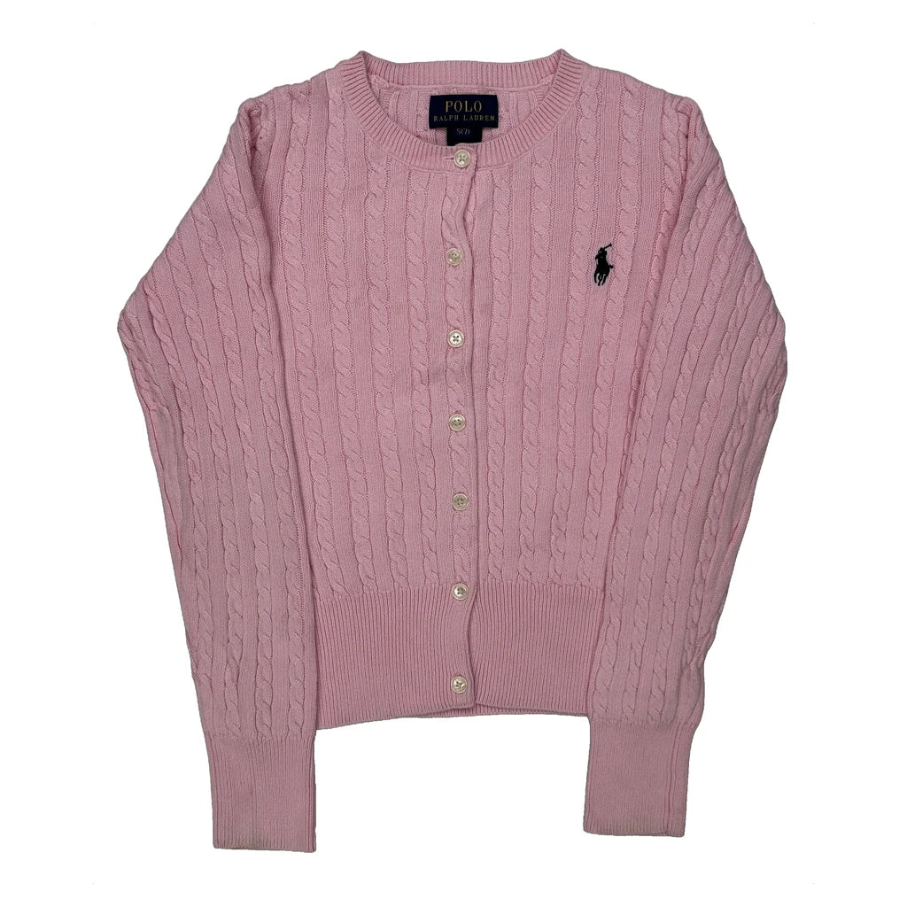 Age 7 Polo By Ralph Lauren Cardigan - Small Pink Cotton