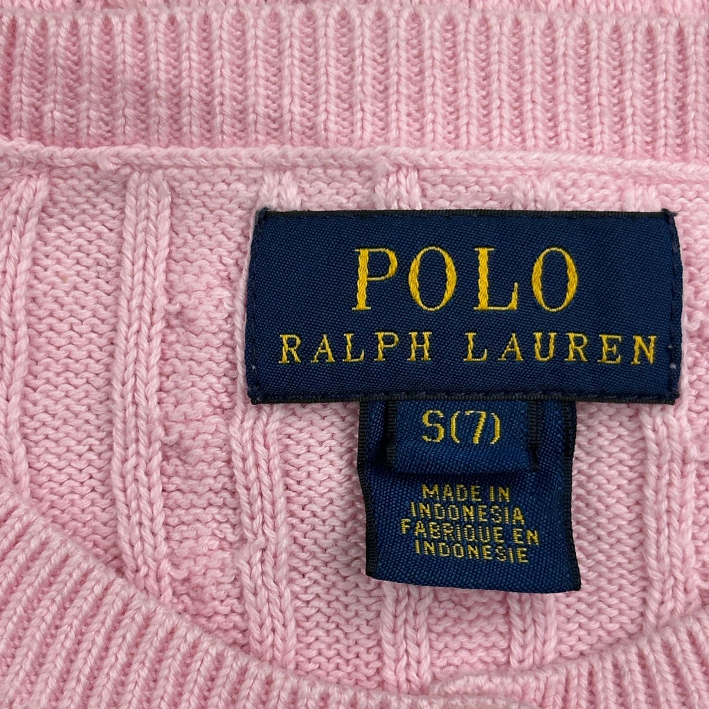Age 7 Polo By Ralph Lauren Cardigan - Small Pink Cotton - Image 3