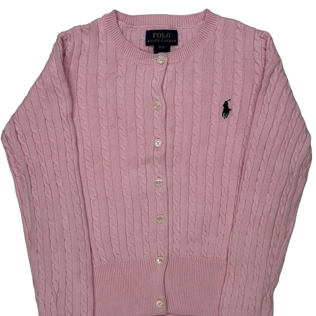 Age 7 Polo By Ralph Lauren Cardigan - Small Pink Cotton - Image 4