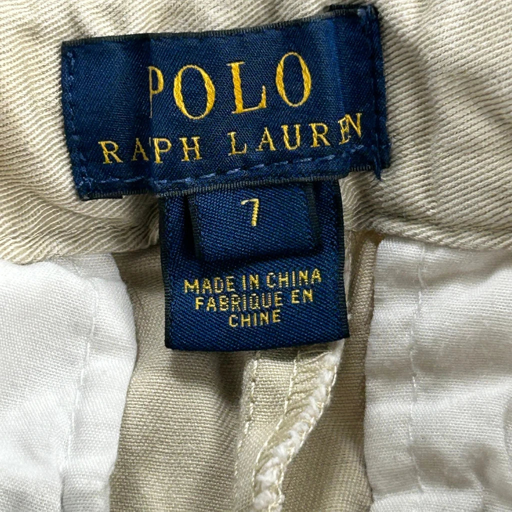 Age 7 Polo By Ralph Lauren Chino Shorts - Small Beige Cotton - Image 3