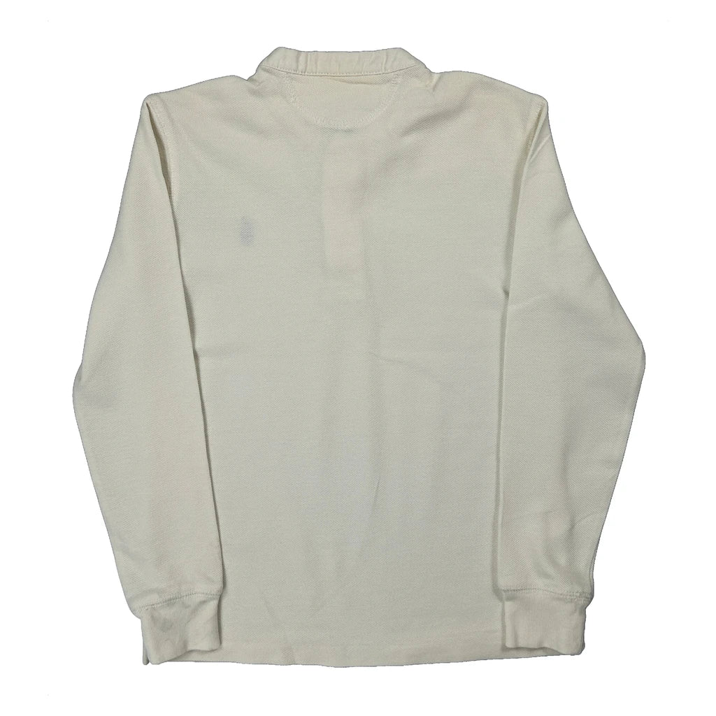 Age 7 Polo By Ralph Lauren Long Sleeve T-Shirt - Medium Cream Cotton - Image 2