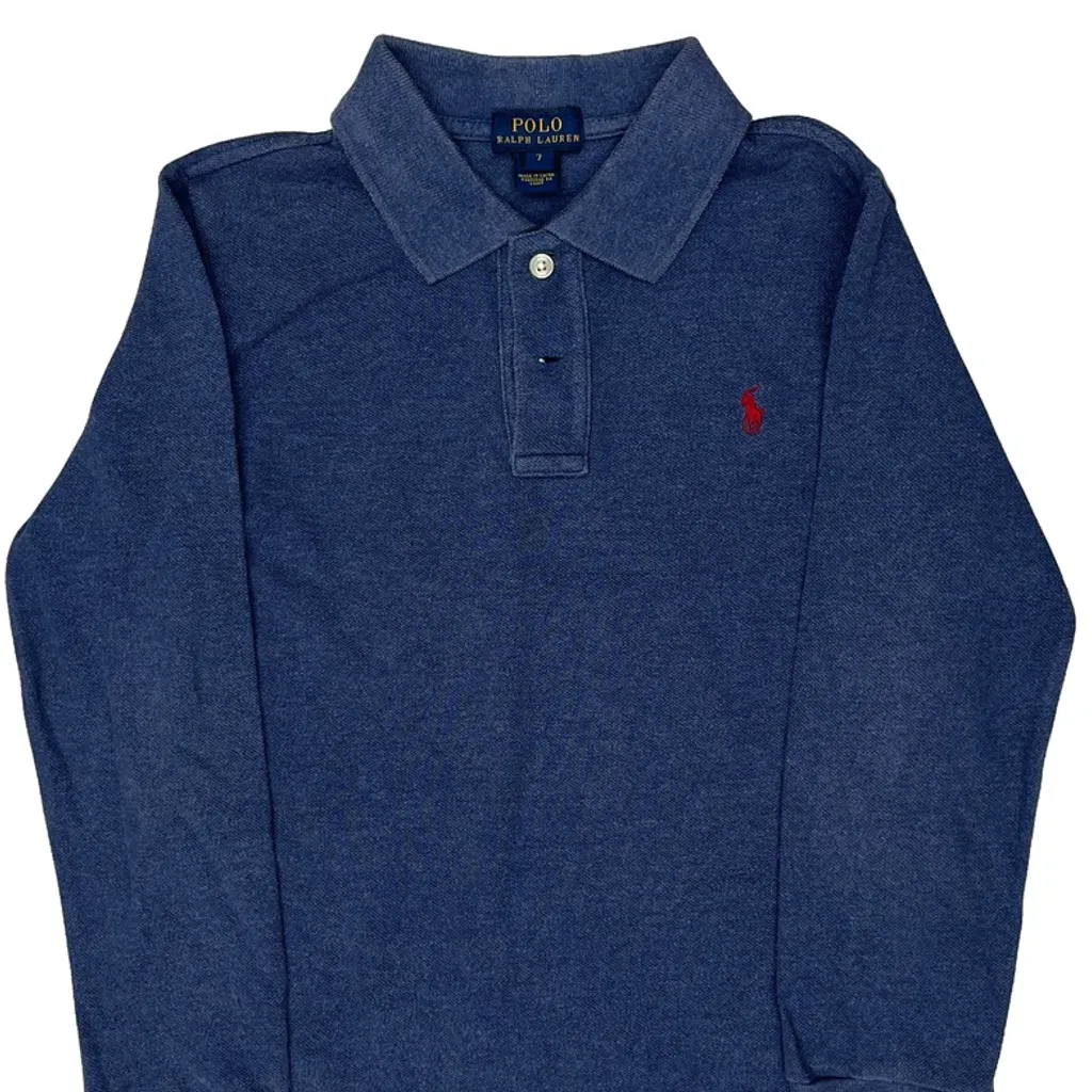 Age 7 Polo By Ralph Lauren Polo Shirt - Small Blue Cotton - Image 5