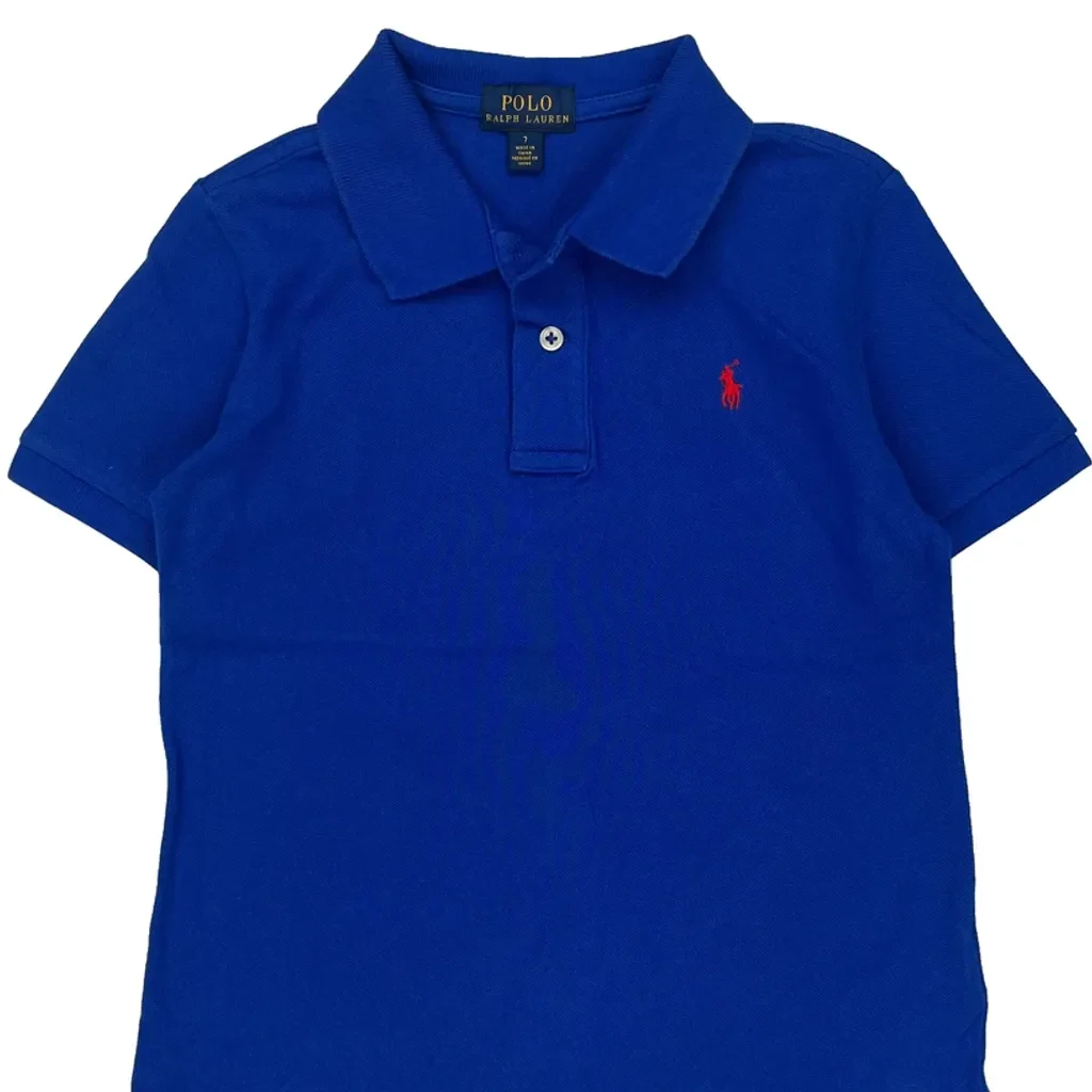 Age 7 Polo By Ralph Lauren Polo Shirt - Small Blue Cotton - Image 4