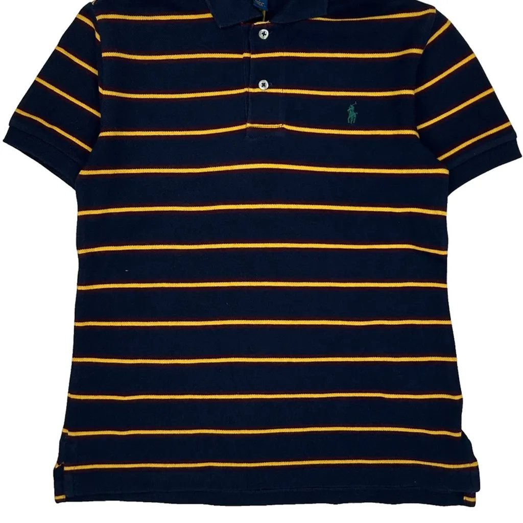 Age 7 Polo By Ralph Lauren Striped Polo Shirt - Small Navy Cotton - Image 5