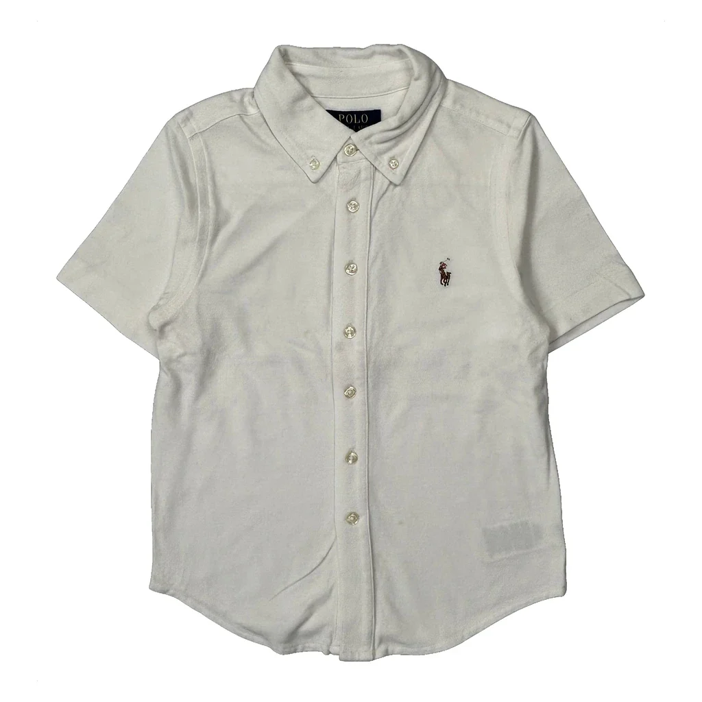 Age 7 Polo By Ralph Lauren Short Sleeve Shirt - Small White Cotton