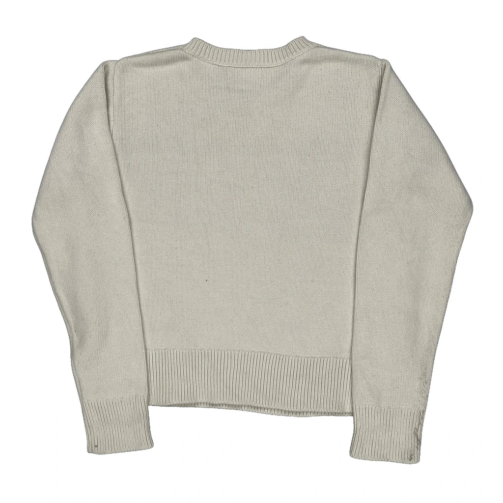 Age 7 Polo By Ralph Lauren Spellout Sweater - Small Cream Cotton - Image 2