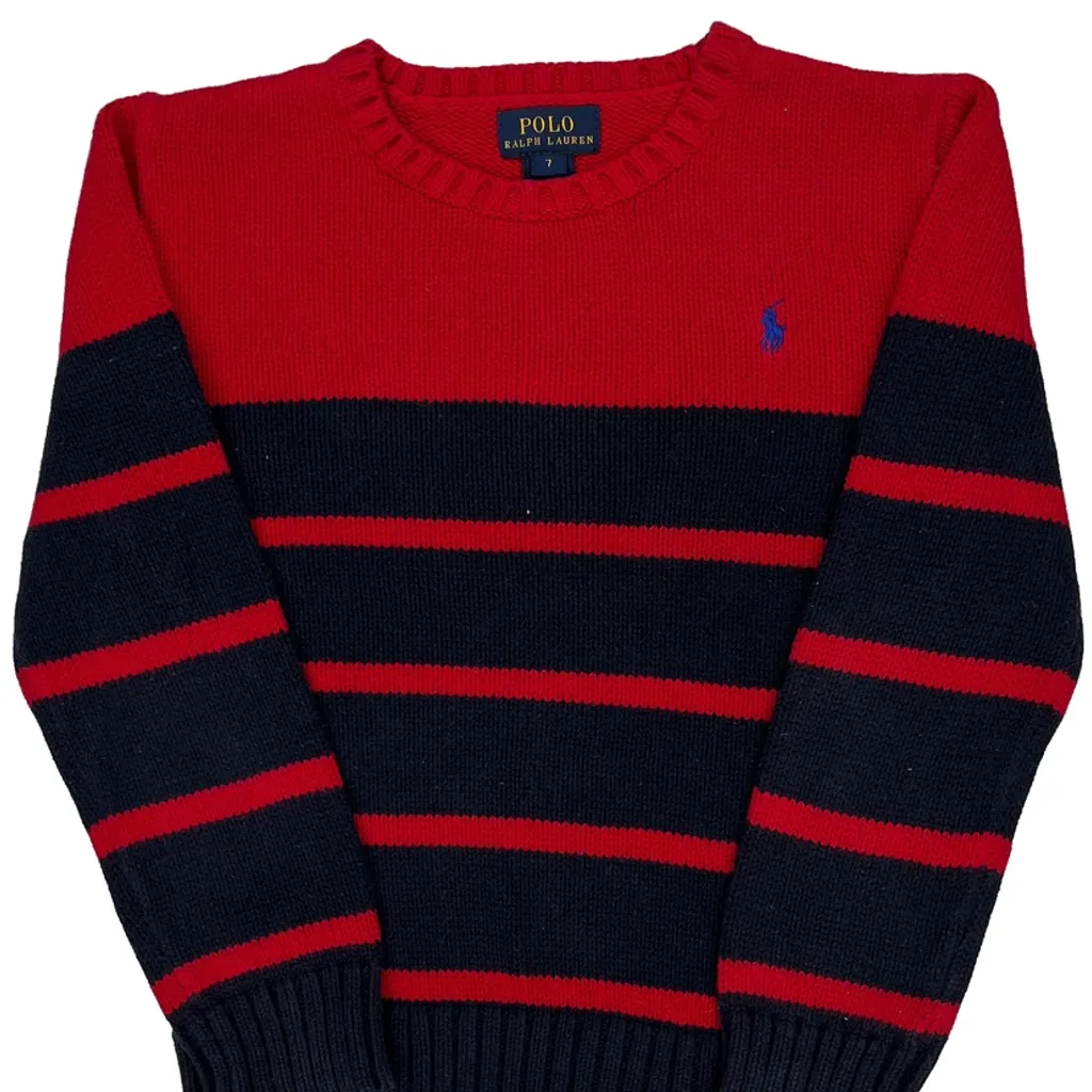 Age 7 Polo By Ralph Lauren Sweater - Small Navy Cotton - Image 5