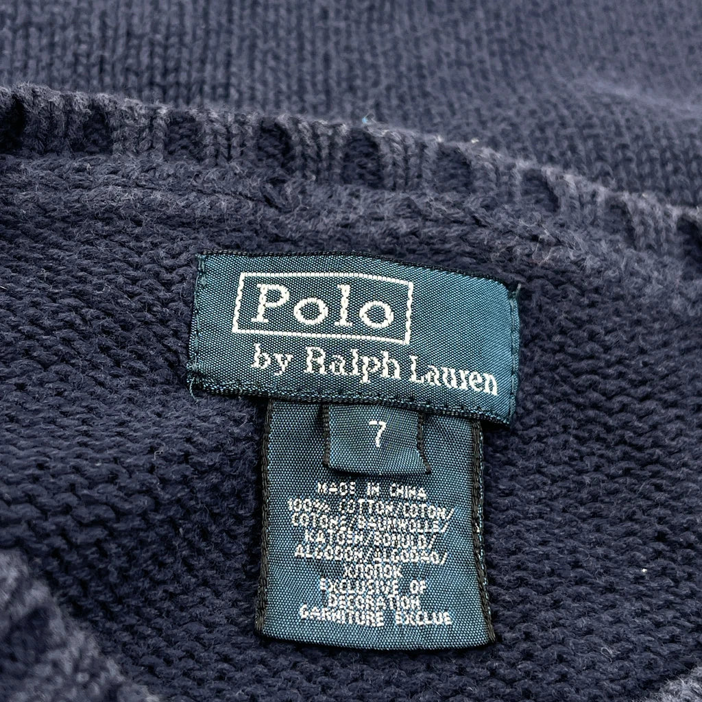 Age 7 Polo By Ralph Lauren Sweater - Small Navy Cotton - Image 3