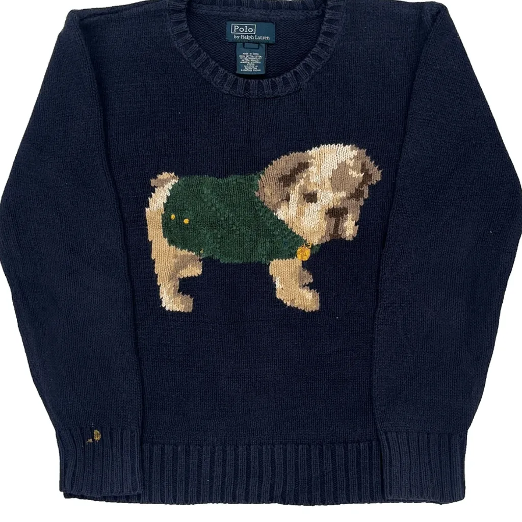 Age 7 Polo By Ralph Lauren Sweater - Small Navy Cotton - Image 4