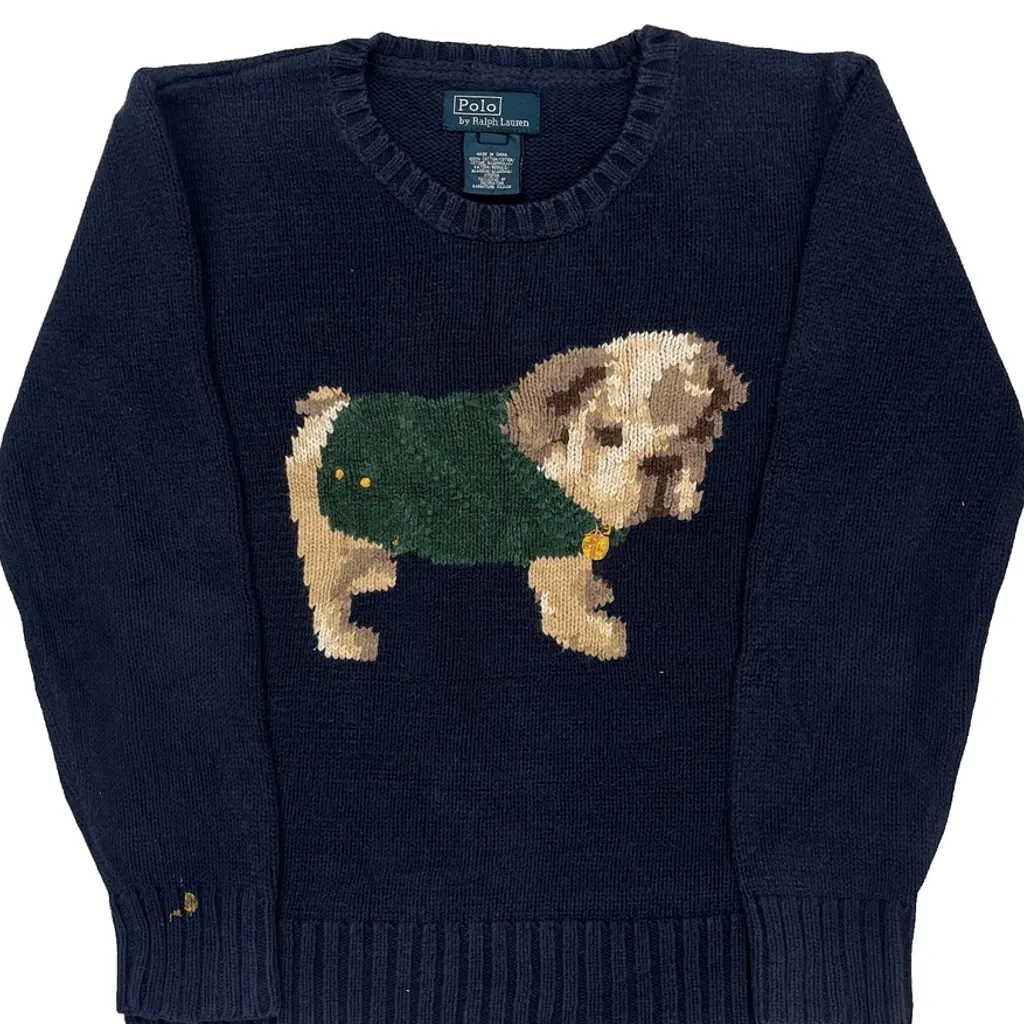 Age 7 Polo By Ralph Lauren Sweater - Small Navy Cotton - Image 5