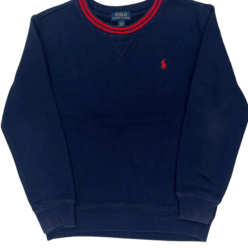 Age 7 Polo By Ralph Lauren Sweatshirt - Small Navy Cotton - Image 4