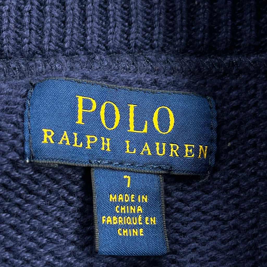 Age 7 Polo By Ralph Lauren Zip Up - Small Navy Cotton - Image 3