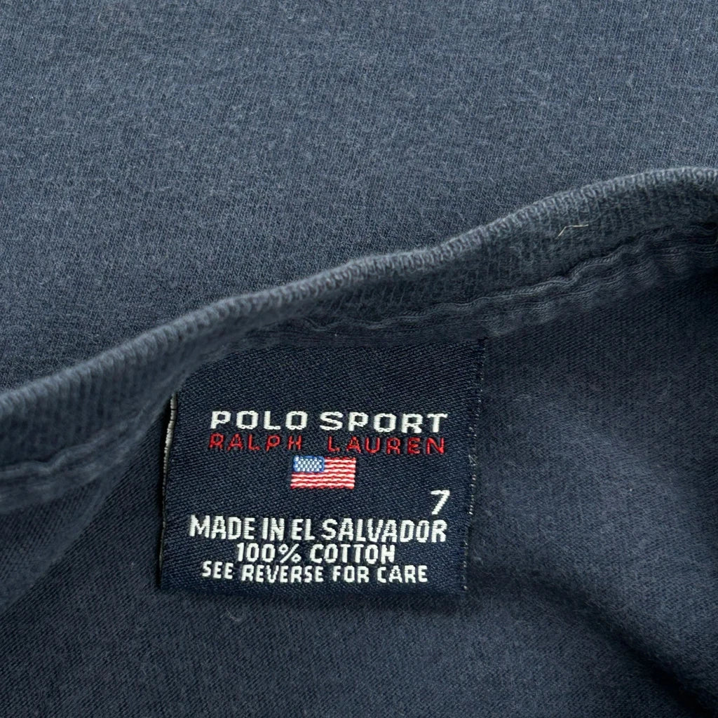 Age 7 Polo Sport Spellout T-Shirt - Small Navy Cotton - Image 3