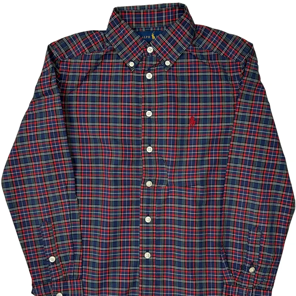 Age 7 Ralph Lauren Checked Shirt - Small Multicoloured Cotton - Image 4
