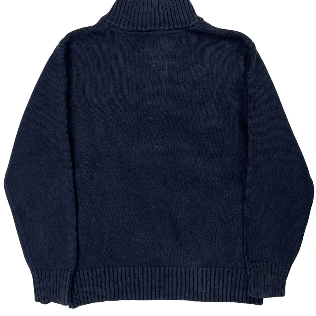 Age 7 Tommy Hilfiger 1/4 Zip - Small Navy Cotton - Image 6