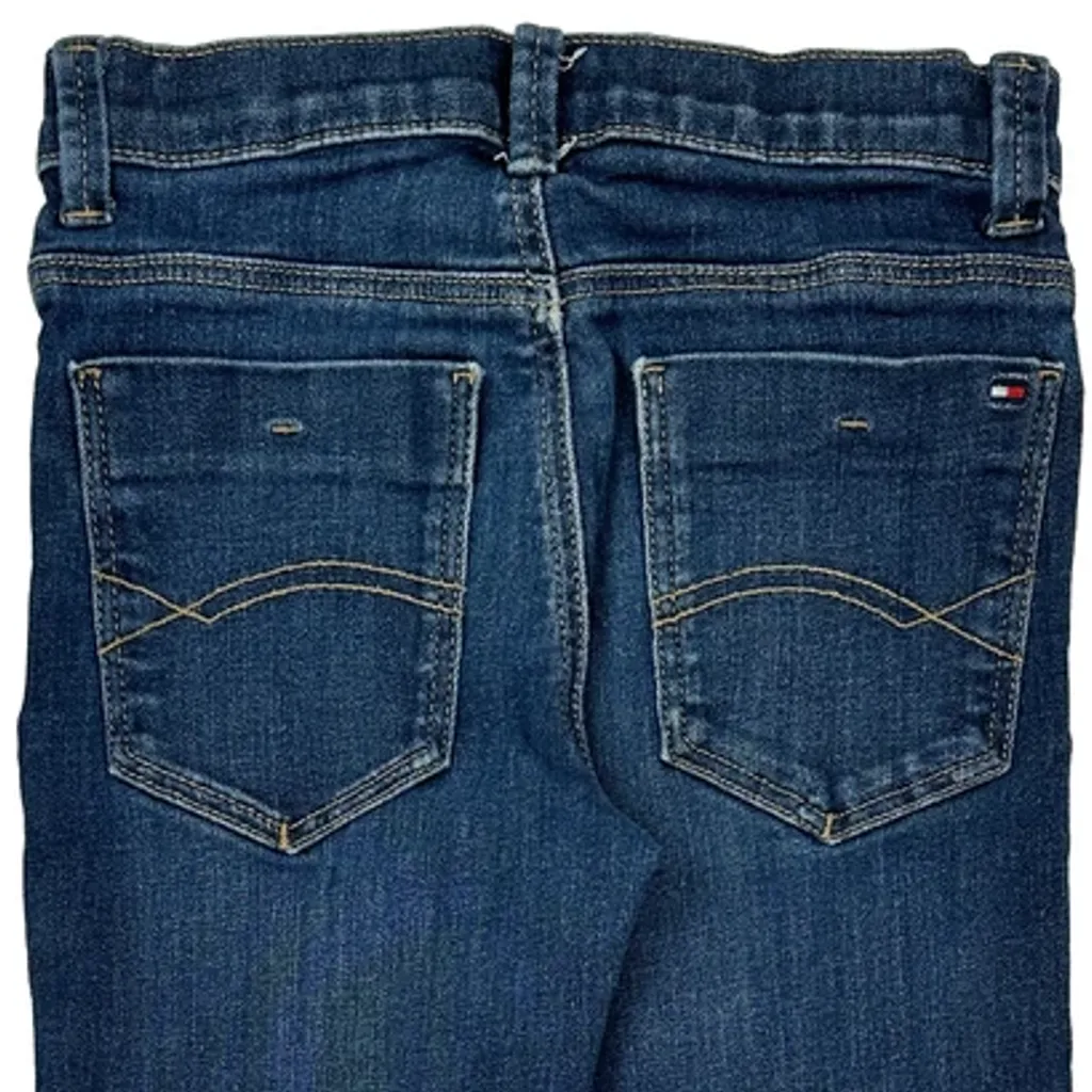 Age 7 Tommy Hilfiger Skinny Fit Jeans - Small Blue Denim - Image 5
