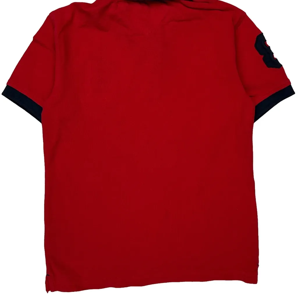 Age 7 Tommy Hilfiger Polo Shirt - Medium Red Cotton - Image 6