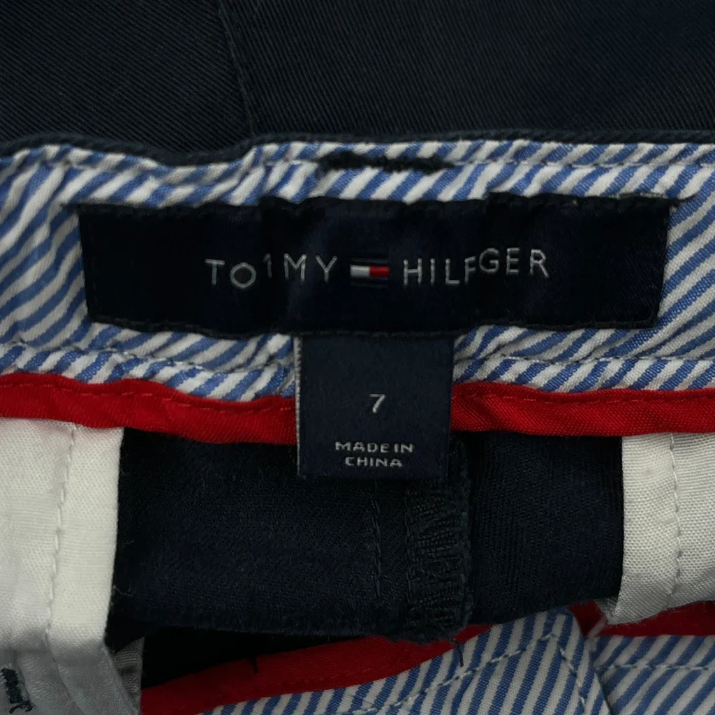 Age 7 Tommy Hilfiger Trousers - Small Navy Cotton - Image 3
