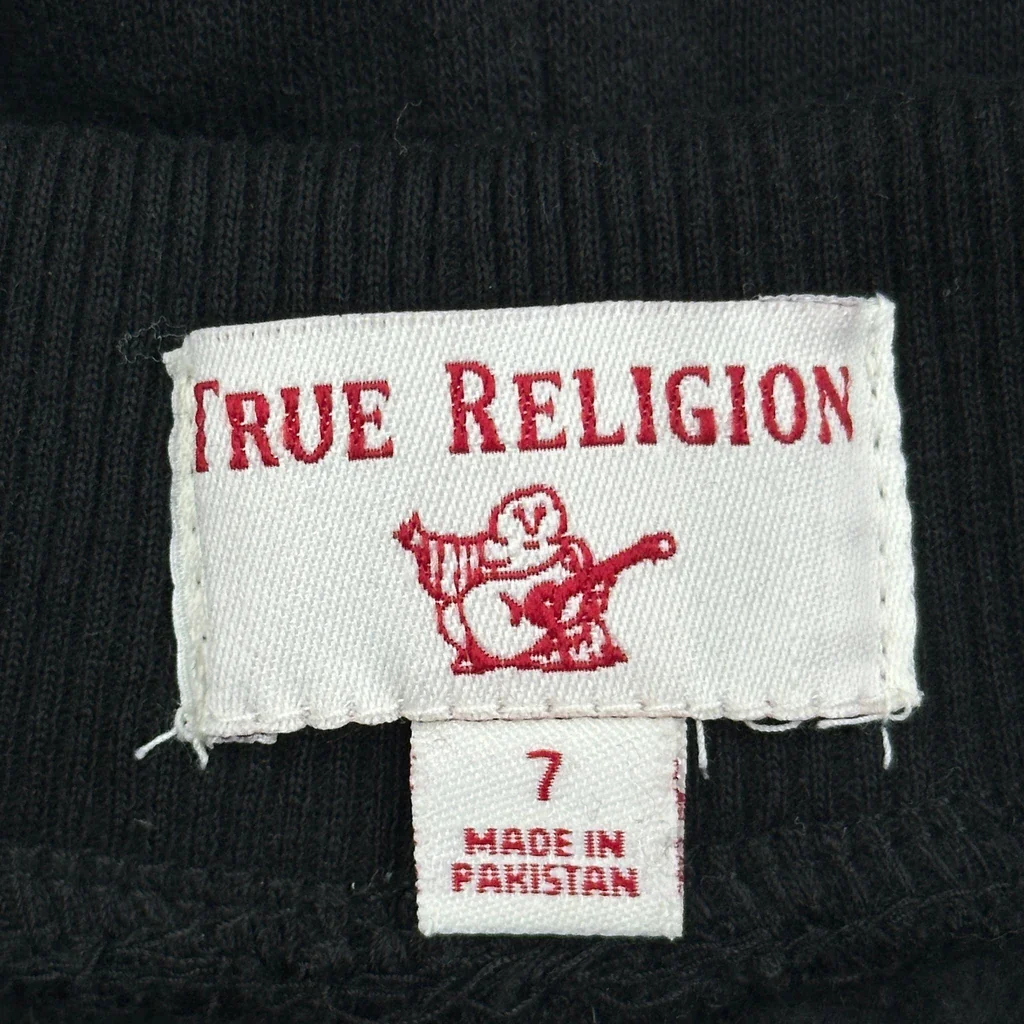 Age 7 True Religion Shorts - Medium Black Cotton - Image 3