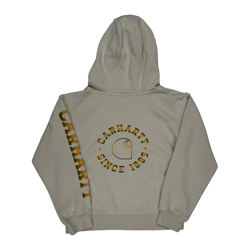 Age 8-10 Carhartt Hoodie - Small Beige Cotton Blend - Image 2