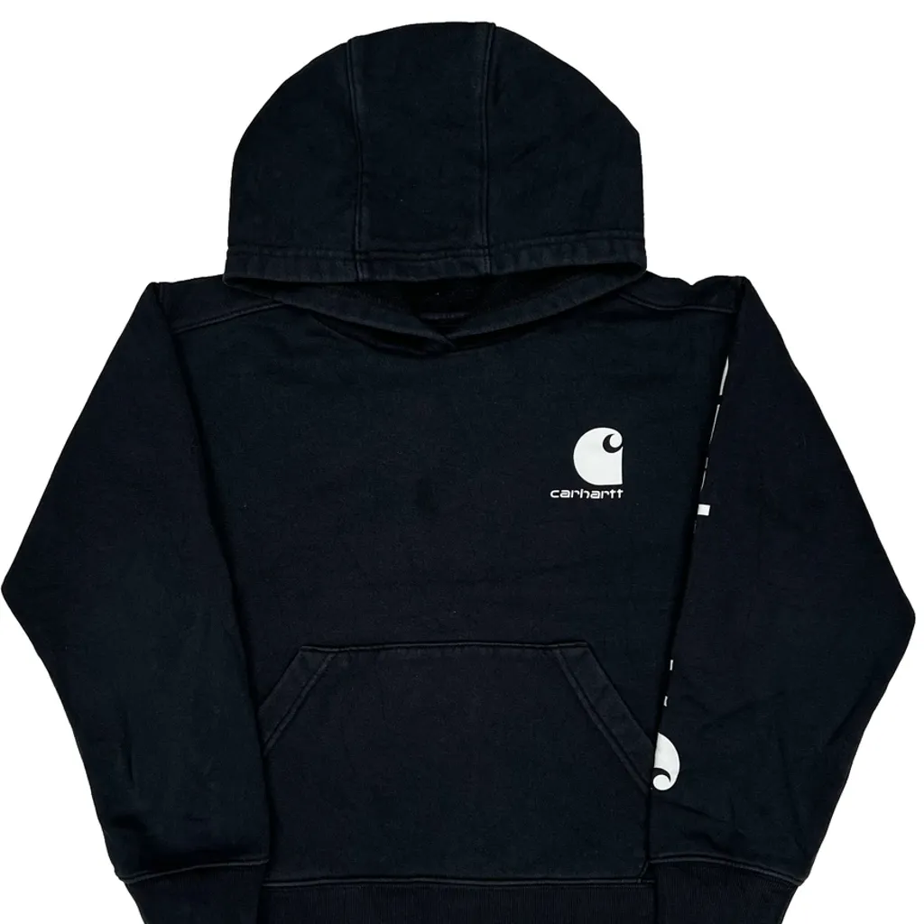 Age 8-10 Carhartt Hoodie - Small Black Cotton - Image 5