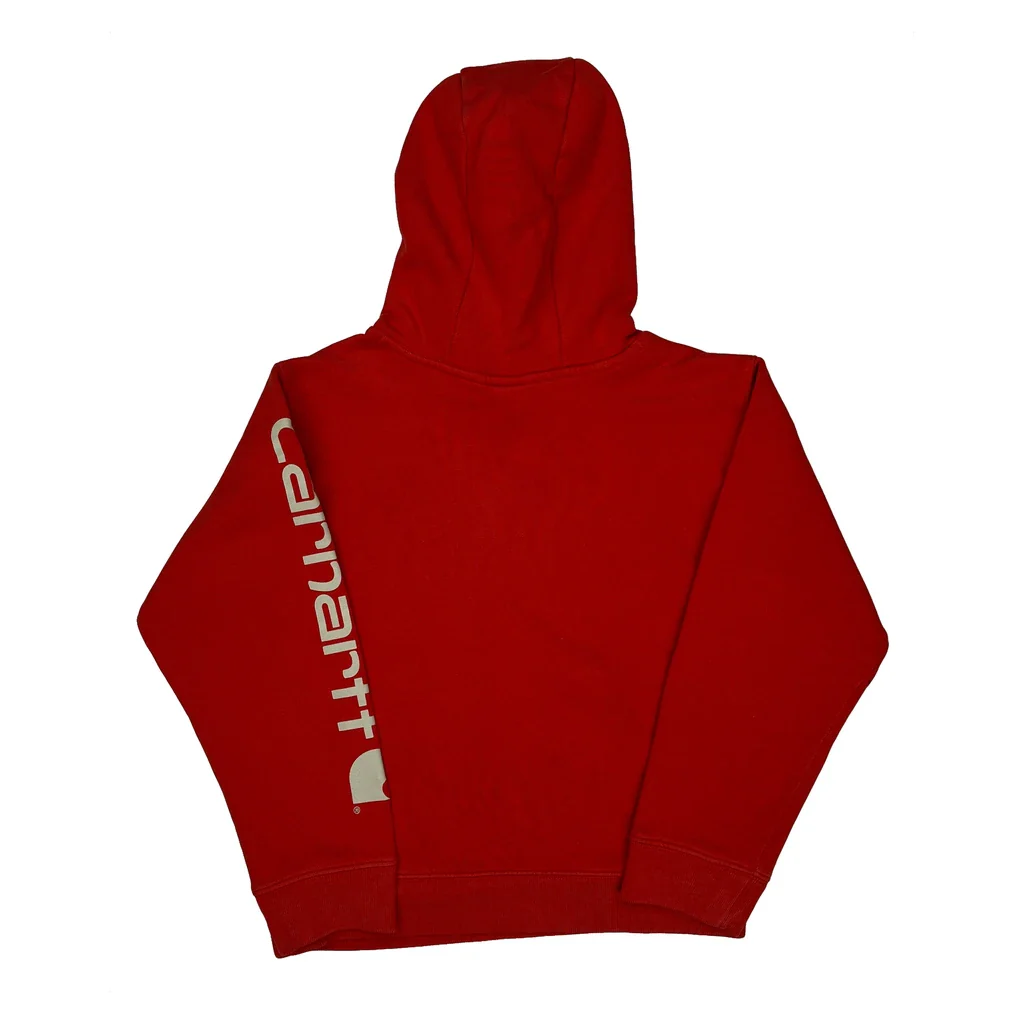 Age 8-10 Carhartt Hoodie - Small Red Cotton - Image 2