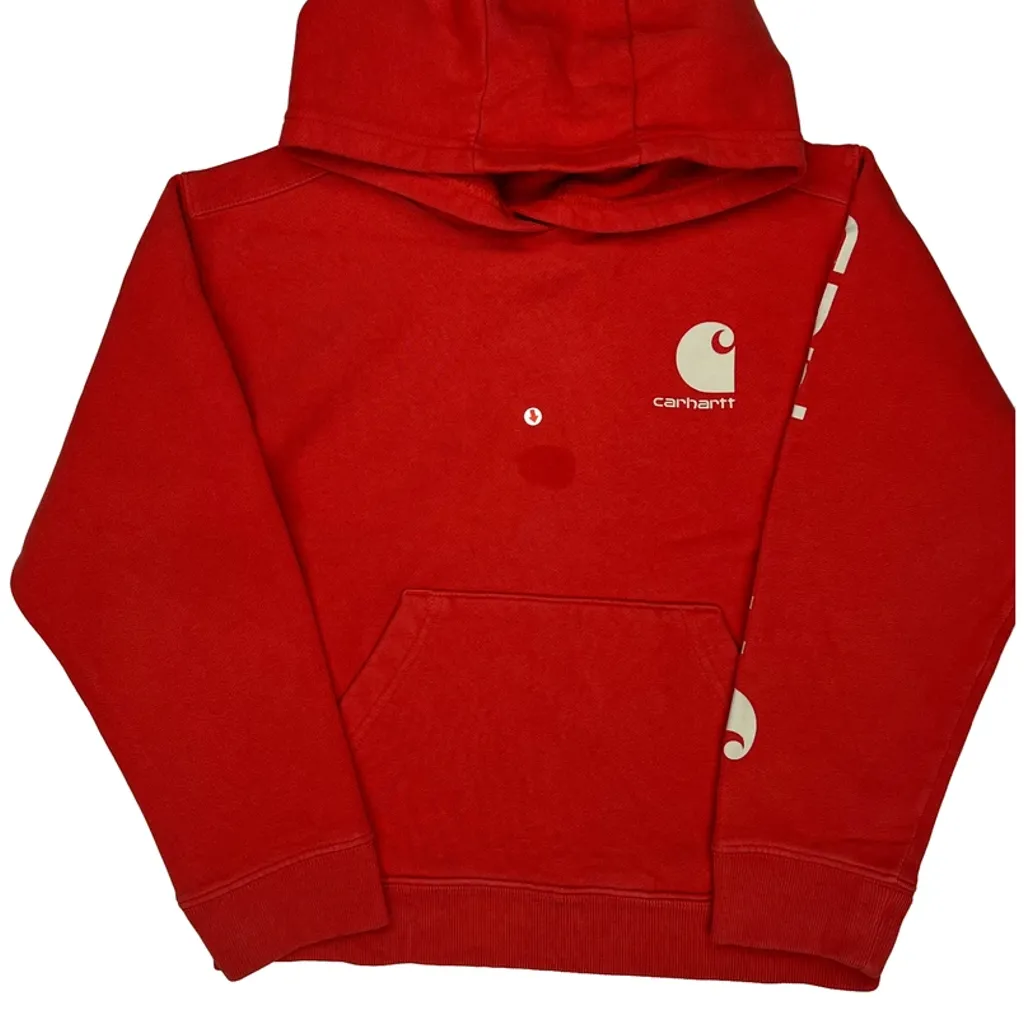 Age 8-10 Carhartt Hoodie - Small Red Cotton - Image 4