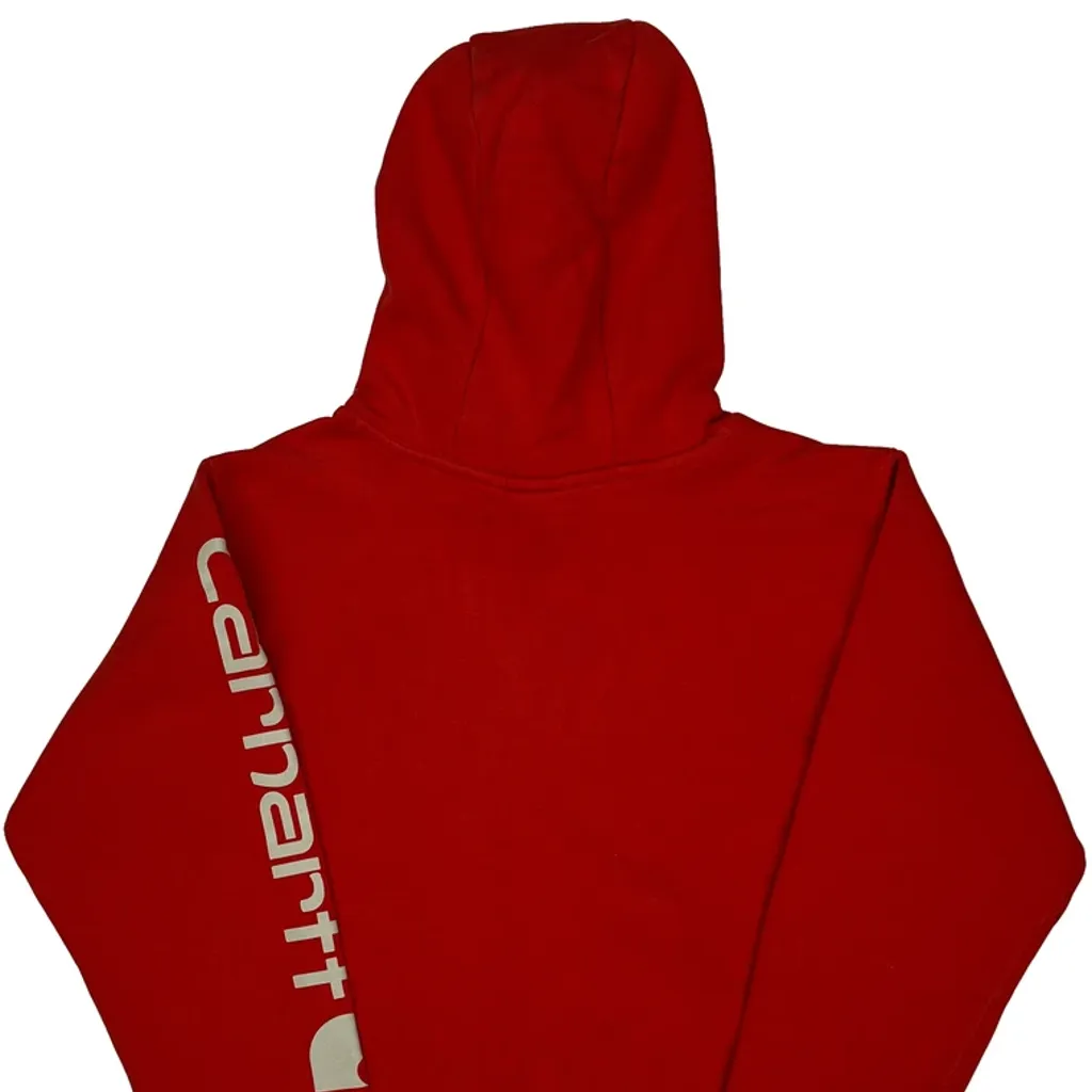 Age 8-10 Carhartt Hoodie - Small Red Cotton - Image 7