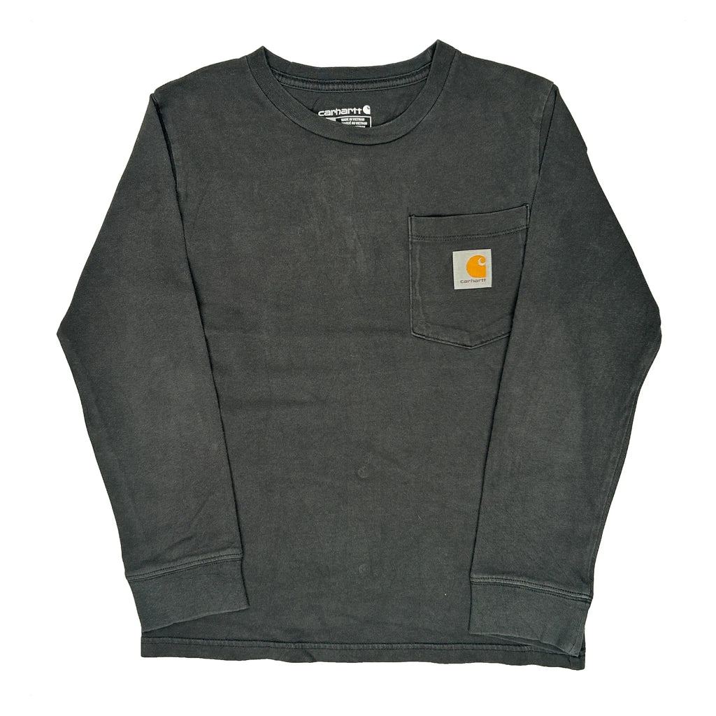 Age 8-10 Carhartt Long Sleeve T-Shirt - Small Black Cotton