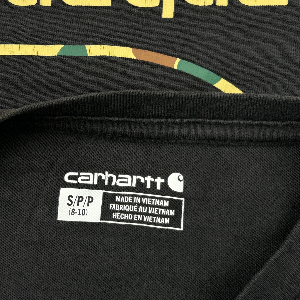 Age 8-10 Carhartt Long Sleeve T-Shirt - Small Black Cotton - Image 3