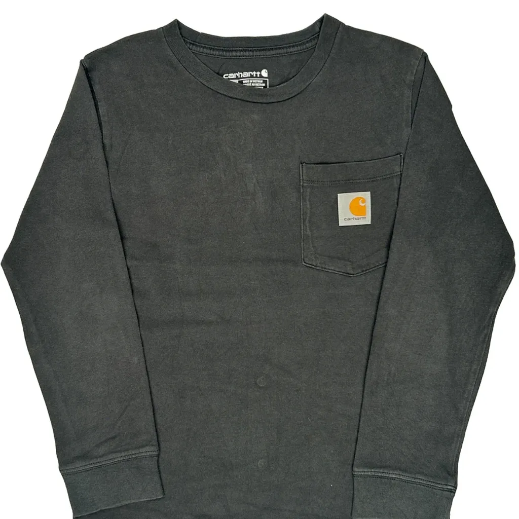 Age 8-10 Carhartt Long Sleeve T-Shirt - Small Black Cotton - Image 4