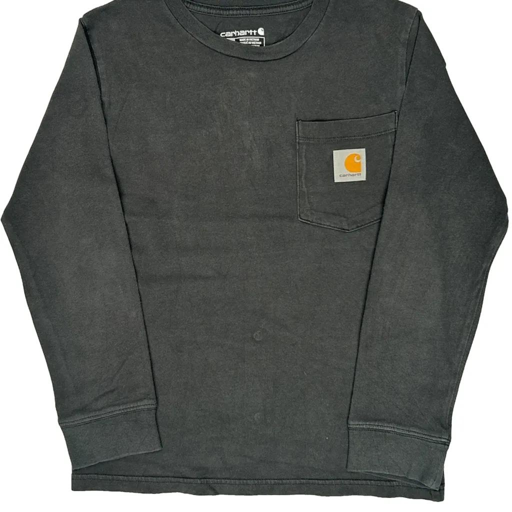 Age 8-10 Carhartt Long Sleeve T-Shirt - Small Black Cotton - Image 5