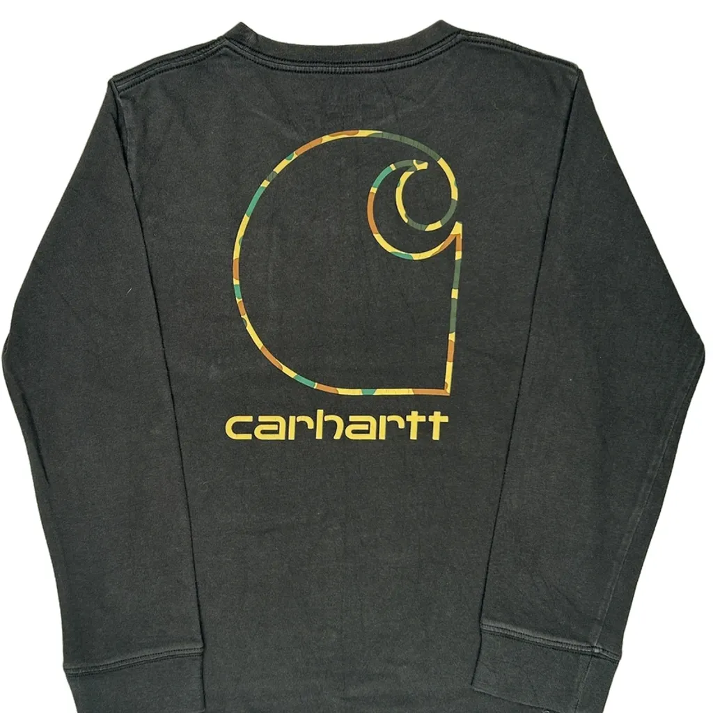 Age 8-10 Carhartt Long Sleeve T-Shirt - Small Black Cotton - Image 6