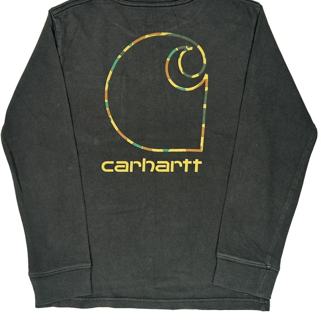 Age 8-10 Carhartt Long Sleeve T-Shirt - Small Black Cotton - Image 7