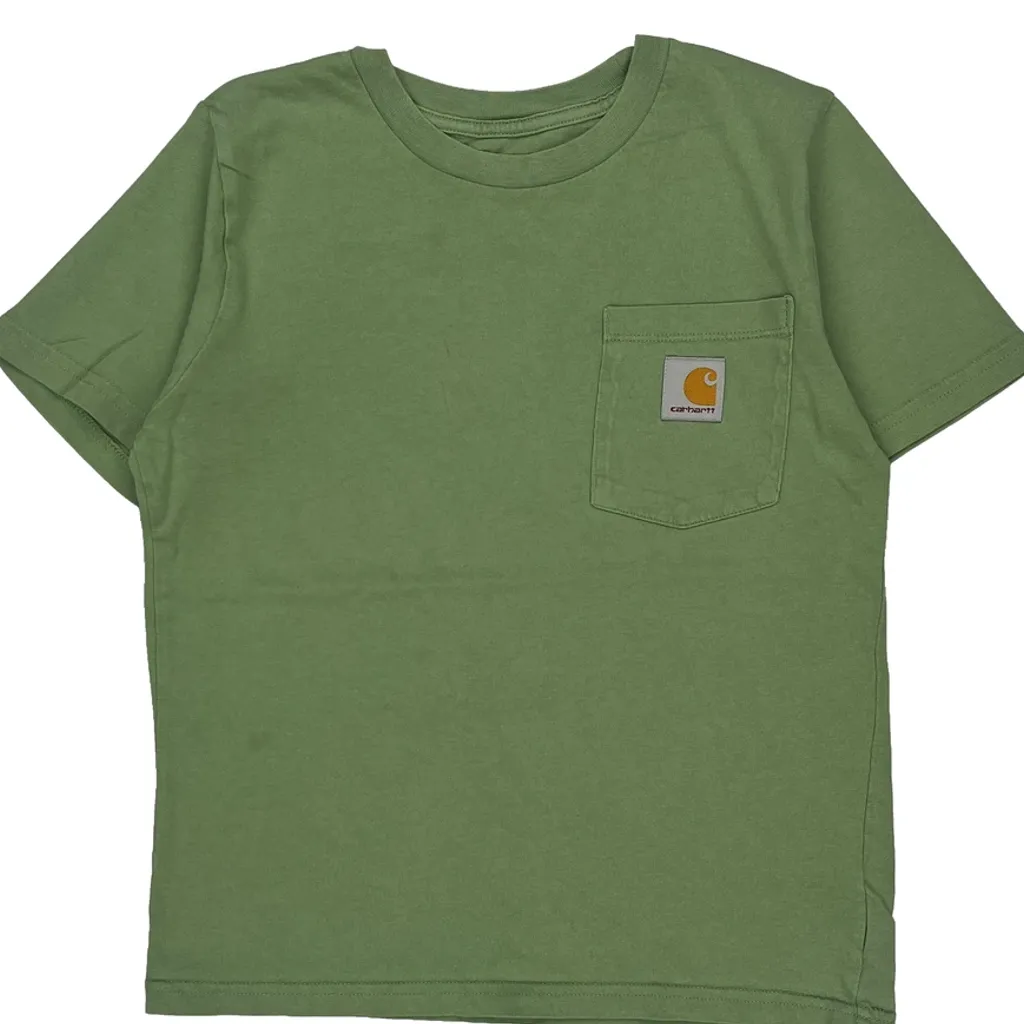Age 8-10 Carhartt T-Shirt - Small Green Cotton - Image 4