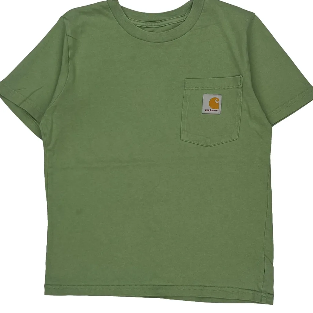 Age 8-10 Carhartt T-Shirt - Small Green Cotton - Image 5