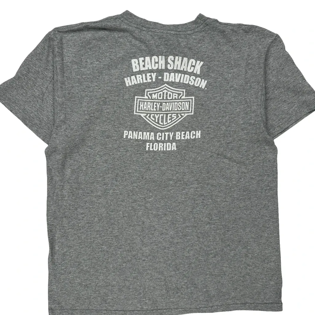 Age 8-10 Harley Davidson Graphic T-Shirt - Medium Grey Cotton - Image 8