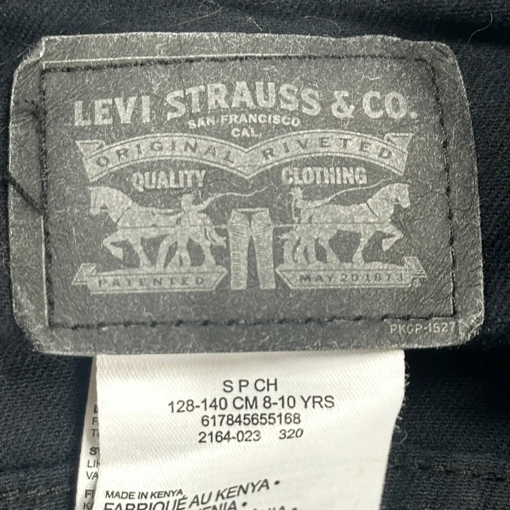 Age 8-10 Levis Denim Jacket - Small Black Cotton - Image 3