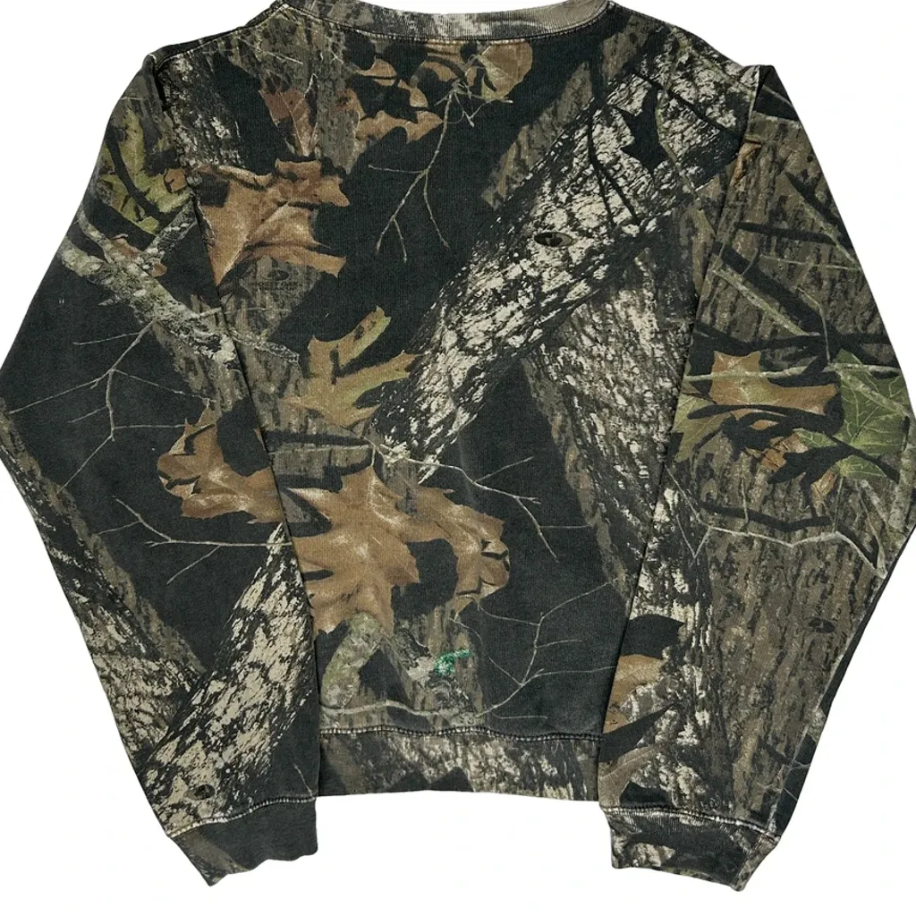 Age 8-10 Mossy Oak Camo Sweatshirt - Medium Green Cotton Blend - Image 6
