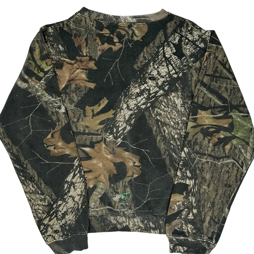 Age 8-10 Mossy Oak Camo Sweatshirt - Medium Green Cotton Blend - Image 7