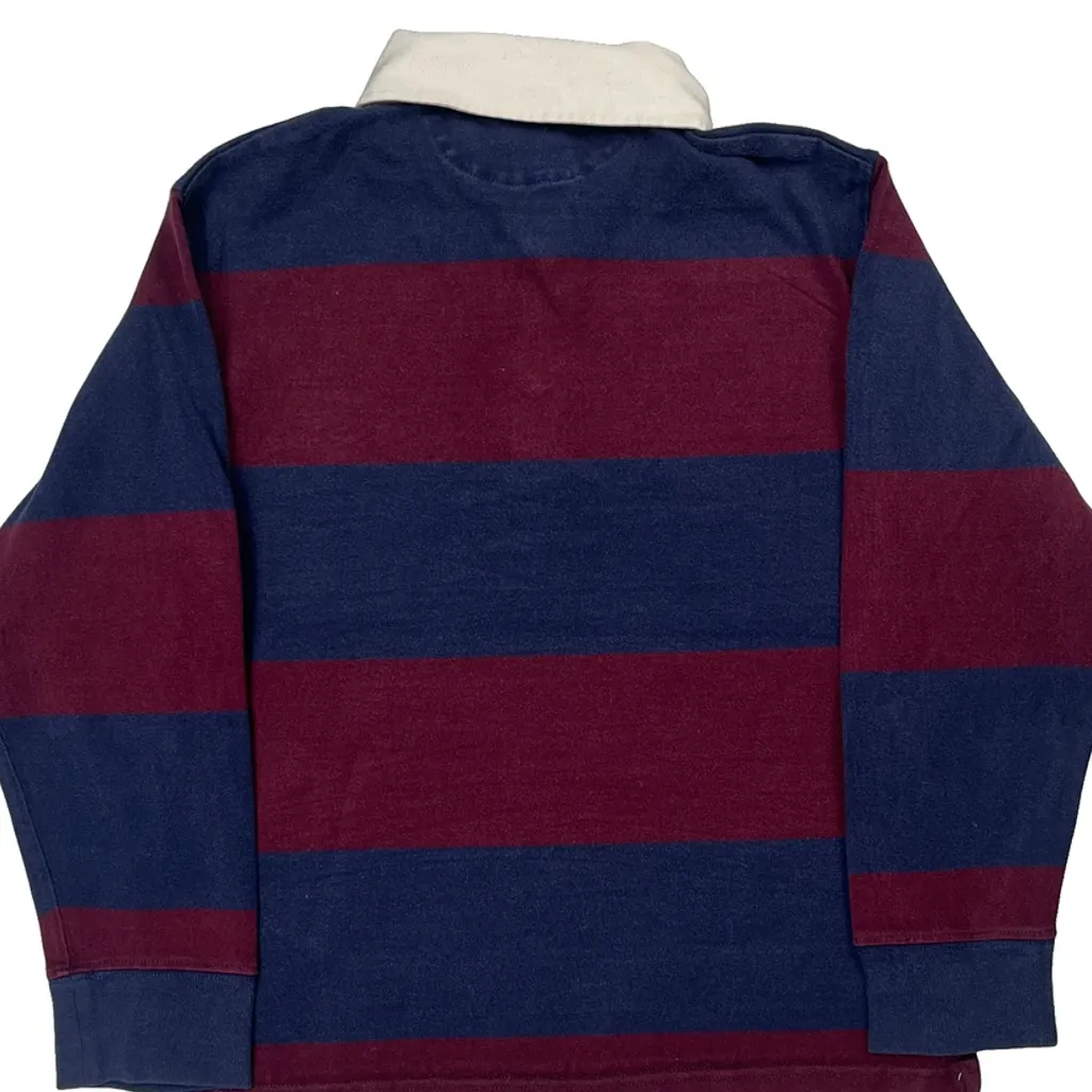 Age 8-10 Polo By Ralph Lauren Striped Rugby Shirt - Small Blue Cotton - Image 6