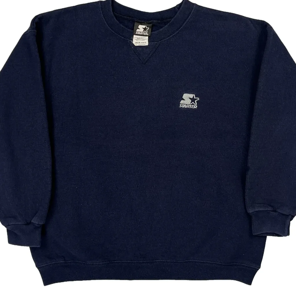 Age 8-10 Starter Sweatshirt - Medium Navy Cotton Blend - Image 4