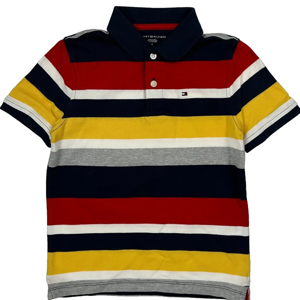 Age 8-10 Tommy Hilfiger Polo Shirt - Medium Multicoloured Cotton - Image 4