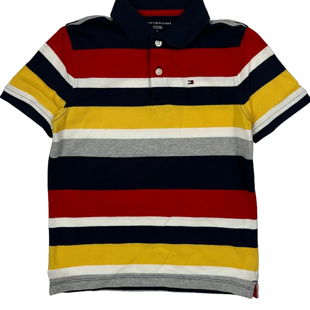 Age 8-10 Tommy Hilfiger Polo Shirt - Medium Multicoloured Cotton - Image 5