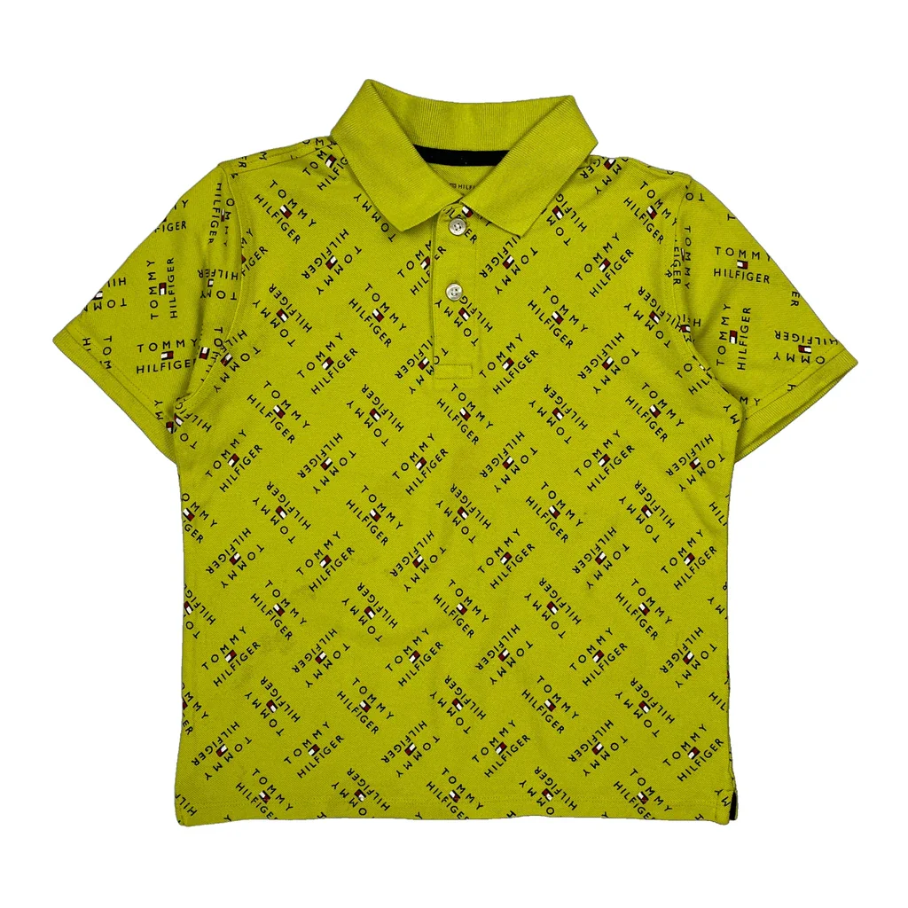 Age 8-10 Tommy Hilfiger Polo Shirt - Medium Yellow Cotton